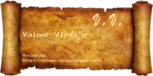 Vainer Virág névjegykártya